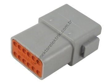 TE CONNECTIVITY DT04-12P 12 Pin Erkek Kontaklı Kablo Tipi Deutsch Konnektör