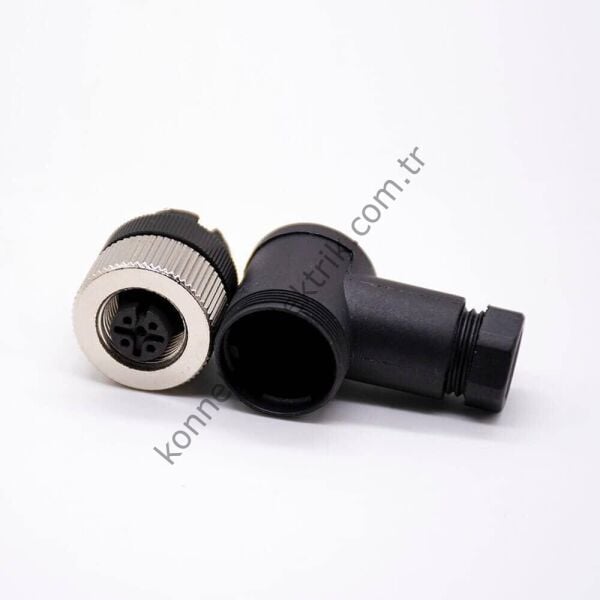 SELİ M12 5 Pin Dişi 90° Açılı Kablo Tipi Seyyar Konnektör