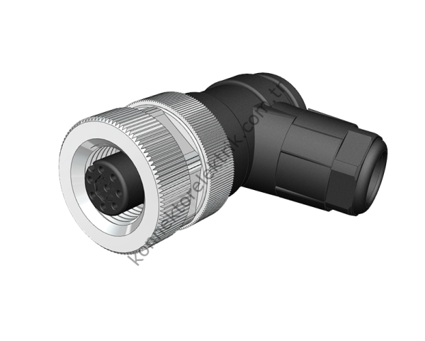 SELİ M12 8 Pin Dişi 90° Açılı Kablo Tipi Seyyar Konnektör