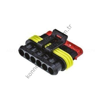 TE CONNECTIVITY Superseal 282090-1 6 Pin Dişi Kontaklı Kablo Tipi Konnektör