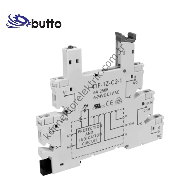 BUTTO 41F-1Z-C2-1-12 12V DC  Slim Röle soketi