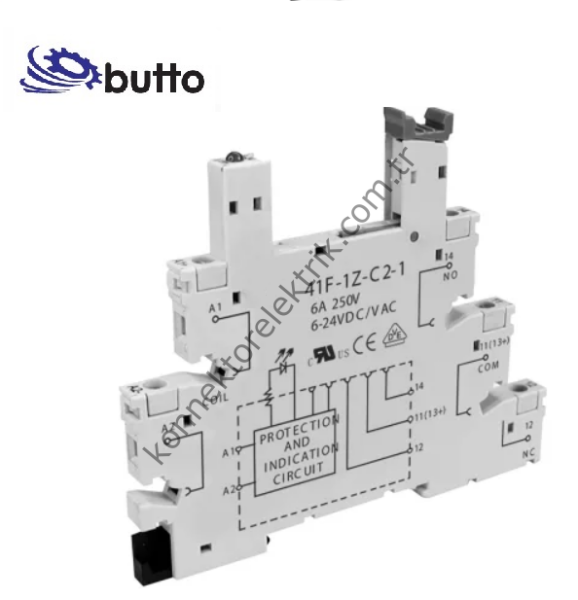 BUTTO 41F-1Z-C2-1-12 12V DC  Slim Röle soketi