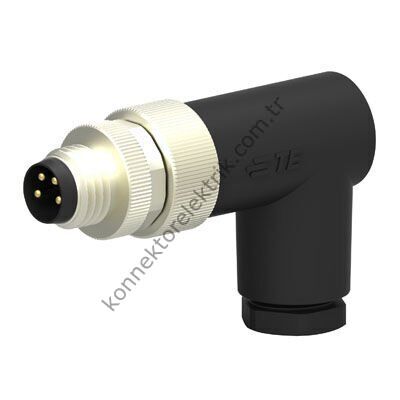 SELİ M8  4 Pin Erkek 90° Açılı Kablo Tipi Seyyar Konnektör