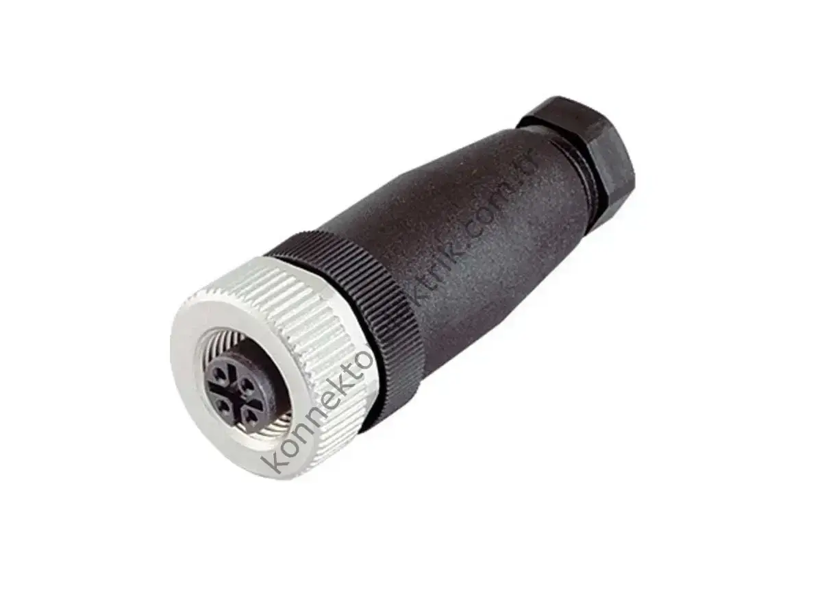 SELİ M12 4 Pin Dişi Kablo Tipi Seyyar Konnektör