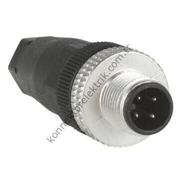 SELİ M12  4 Pin Erkek Kablo Tipi Seyyar Konnektör
