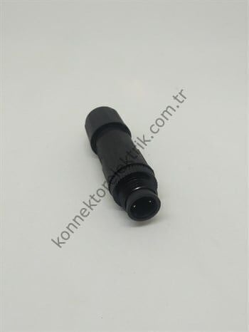 HZ CONNECTORS M12AM02ML M12 IP68 Karşıt Tip Metal Kasa Kablo Tipi Erkek Endüstriyel Konnektör
