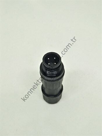HZ CONNECTORS M12AM04ML M12 4 Pin IP68 Metal Kasa Panel Tipi Erkek Endüstriyel Konnektör
