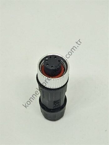 HZ CONNECTORS M12AM06ML M12 IP68 6 Pin Metal Kasa Panel Tipi Erkek Endüstriyel Konnektör