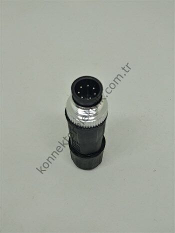 HZ CONNECTORS M12AM07ML M12 7 Pin IP68 Metal Kasa Panel Tipi Erkek Endüstriyel Konnektör