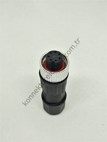HZ CONNECTORS M12AF07ML M12 7 Pin IP68 Metal Kasa Kablo Tipi Dişi Endüstriyel Konnektör