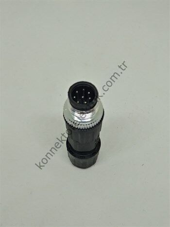 HZ CONNECTORS M12AM08ML M12 8 Pin IP68 Metal Kasa Panel Tipi Erkek Endüstriyel Konnektör