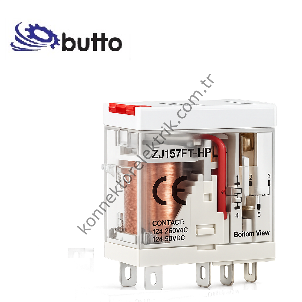 BUTTO 157FT-1PL 24DC (46.51.024DC)   Ledli-Test Butonlu 1x12A 24V DC Röle