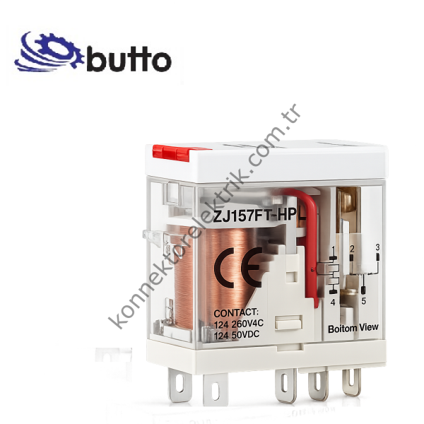 BUTTO 157FT-1PL 24DC (46.51.024DC)   Ledli-Test Butonlu 1x12A 24V DC Röle