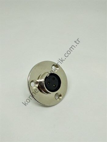 HZ CONNECTORS 16MF-3E Yuvarlak Flanşlı 3 Pinli Metal Kasa Panel Tipi Dişi Konnektör