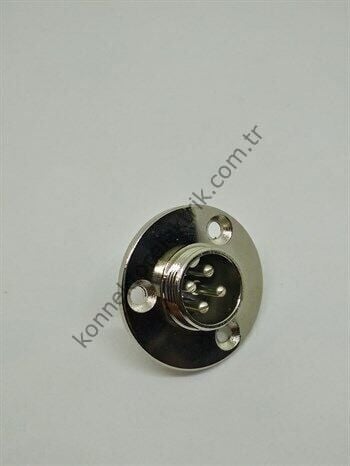 HZ CONNECTORS 16M-4E Yuvarlak Flanşlı 4 Pinli Metal Kasa Panel Tipi Erkek Konnektör