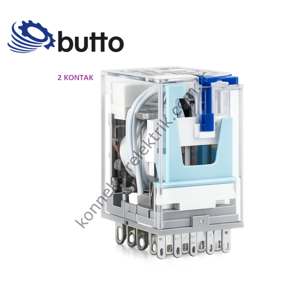 BUTTO 18FT-2PL/024DC (55.32-024DC) 2x10A Ledli-Test Butonlu 24V DC Röle