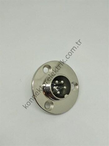 HZ CONNECTORS 16M-5E Yuvarlak Flanşlı 5 Pinli Metal Kasa Panel Tipi Erkek Konnektör