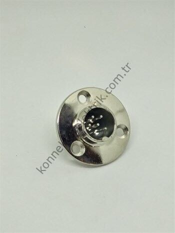 HZ CONNECTORS GX16 16M-6E Yuvarlak Flanş 6 Pin Metal Kasa Panel Tipi Erkek Mike (Mayk) Konnektör