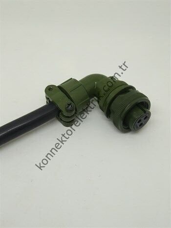 HZ CONNECTORS MS3108F 14S-7S 3 Pin Metal Kasa 90° Açılı Kablo Tipi Dişi Askeri Konnektör