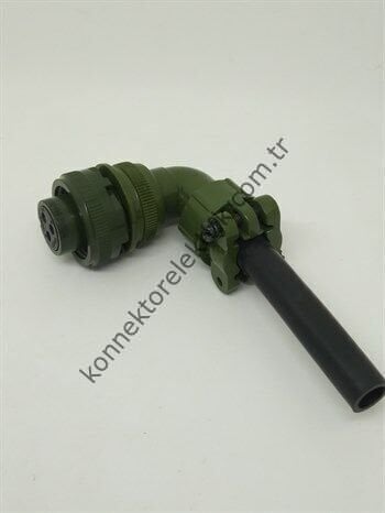 HZ CONNECTORS MS3108F 14S-7S 3 Pin Metal Kasa 90° Açılı Kablo Tipi Dişi Askeri Konnektör