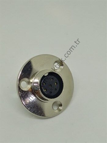 HZ CONNECTORS 16MF-7E Yuvarlak Flanşlı 7 Pinli Metal Kasa Panel Tipi Dişi Konnektör