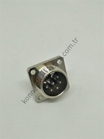 HZ CONNECTORS GX16 16M-7H Kare Flanş 7 Pin Metal Kasa Panel Tipi Erkek Mike (Mayk) Konnektör