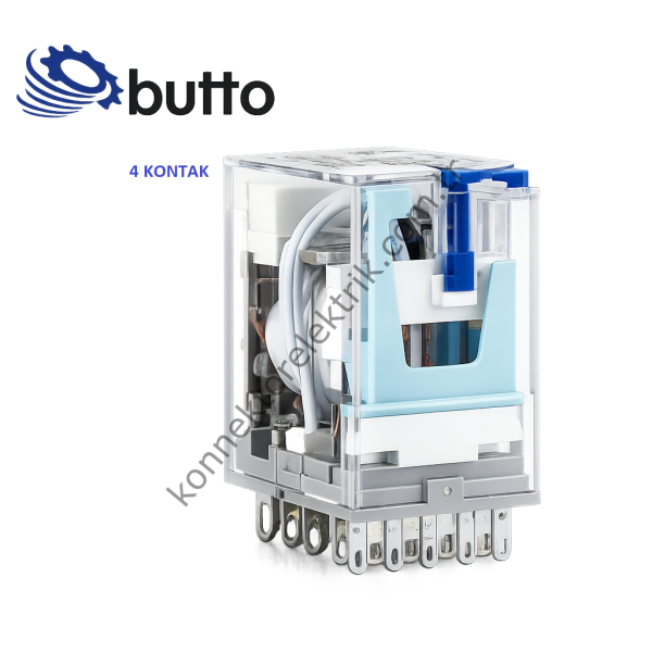 BUTTO 18FT-4PL/024AC (55.34-024AC) 4x5A Ledli-Test Butonlu 24V AC Röle