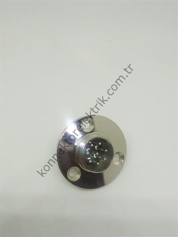 HZ CONNECTORS GX16 16M-8E Yuvarlak Flanş 8 Pin Metal Kasa Panel Tipi Erkek Mike (Mayk) Konnektör
