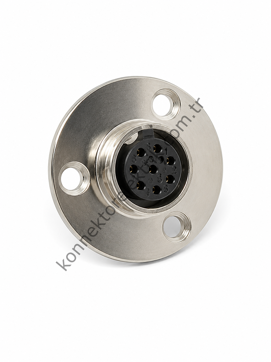 HZ CONNECTORS GX16 16MF-8E Yuvarlak Flanş 8 Pin Metal Kasa Panel Tipi Dişi Mike (Mayk) Konnektör