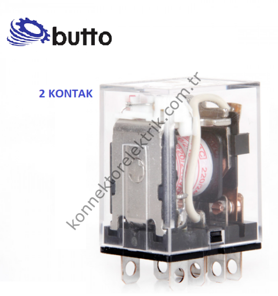 BUTTO 13F-2PL/012DC (LY2N-012DC) 2x10A Ledli 12V DC Röle