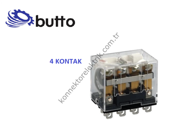 BUTTO 13F-4PL/024AC (LY4N-024AC) 4x10A Ledli 24V AC Röle