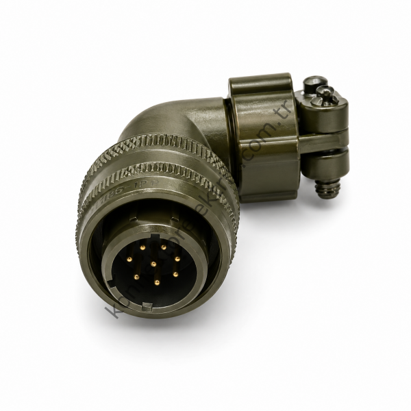 HZ CONNECTORS  MS3108F 16S-1P 8 Pin Metal Kasa 90° Açılı Kablo Tipi Erkek Askeri Konnektör