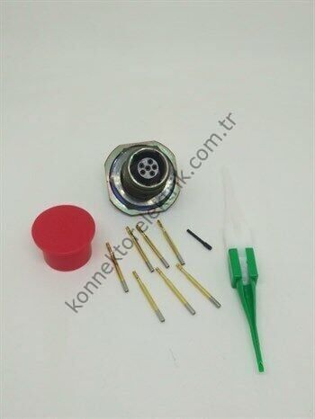AMPHENOL D38999/24WA35SB (MIL-DTL) 6 Pin Panel Tipi Dişi Askeri Konnektör
