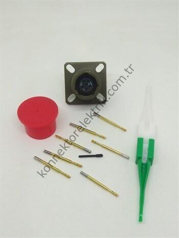 AMPHENOL D38999/20WA35SN (MIL-DTL) 6 Pin Panel Tipi Dişi Askeri Konnektör