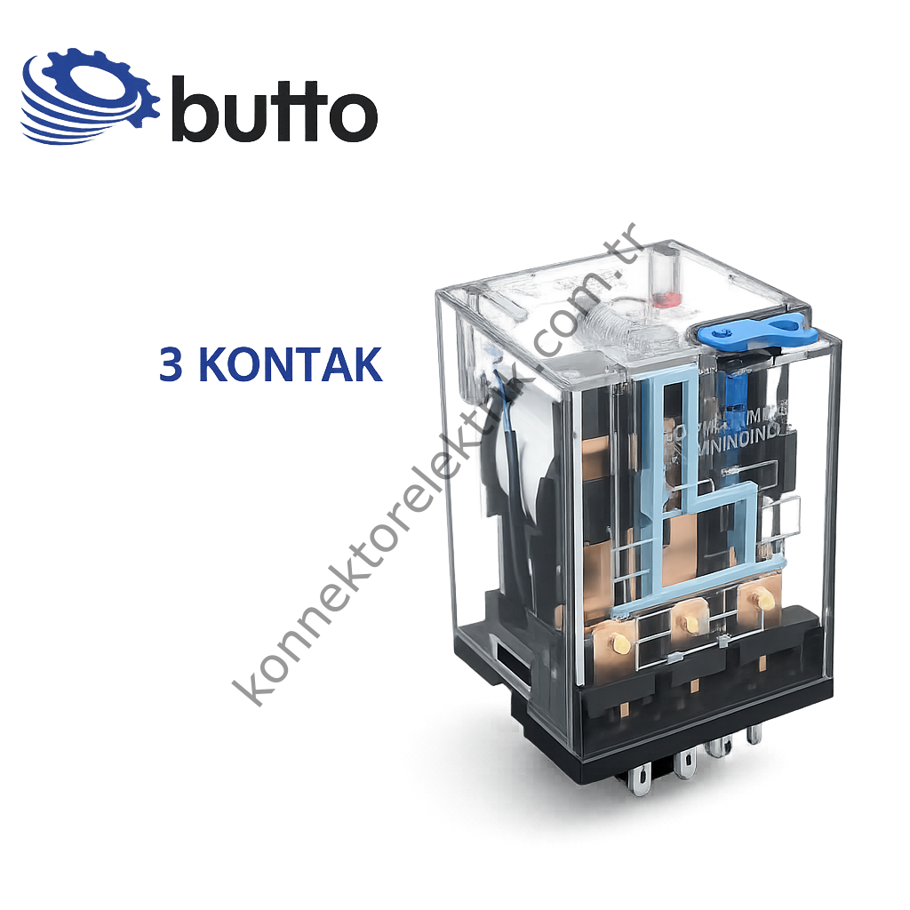 BUTTO 10FT-3PL/024AC (60.13-024AC) 3x10A Ledli-Test Butonlu 24V AC