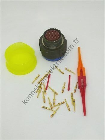AMPHENOL D38999/26WD19PN (MIL-DTL) 19 Pinli Kablo Tipi Erkek Askeri Konnektör