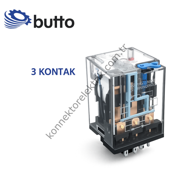 BUTTO 10FT-3PL 048AC (60.13-048AC) 3x10A Ledli-Test Butonlu 48V AC