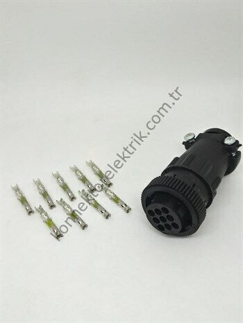 206708-1 Amp 9 Pin Kablo Tipi Dişi Konnektör