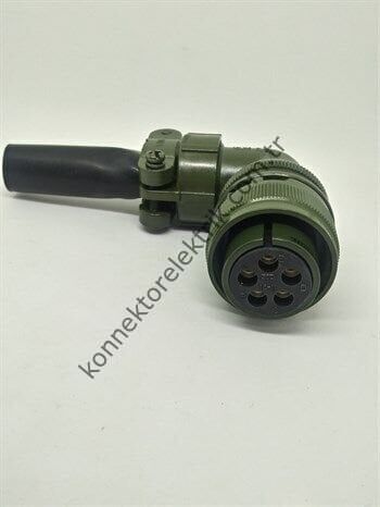 KUKDONG MS3108F 18-11S 5 Pin Metal Kasa 90° Açılı Kablo Tipi Dişi Askeri Konnektör