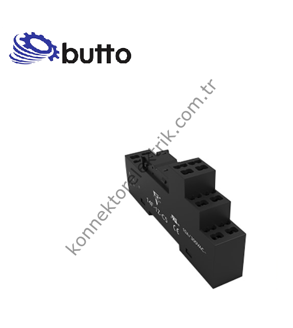 BUTTO 14F-1Z-C3.Y (SC-41.Y) Ray Montaj Vidasız Yay Klemensli Tip 14F-1P / 40.51 Röle Soketi