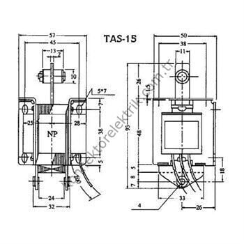 TAS-15N 220 VAC İtme Çekme Bobini