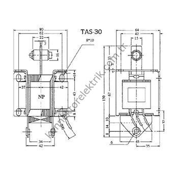 REZISS TAS-30N 220 V AC İtme - Çekme Bobini