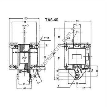 TAS-40N 220 VAC İtme Çekme Bobini