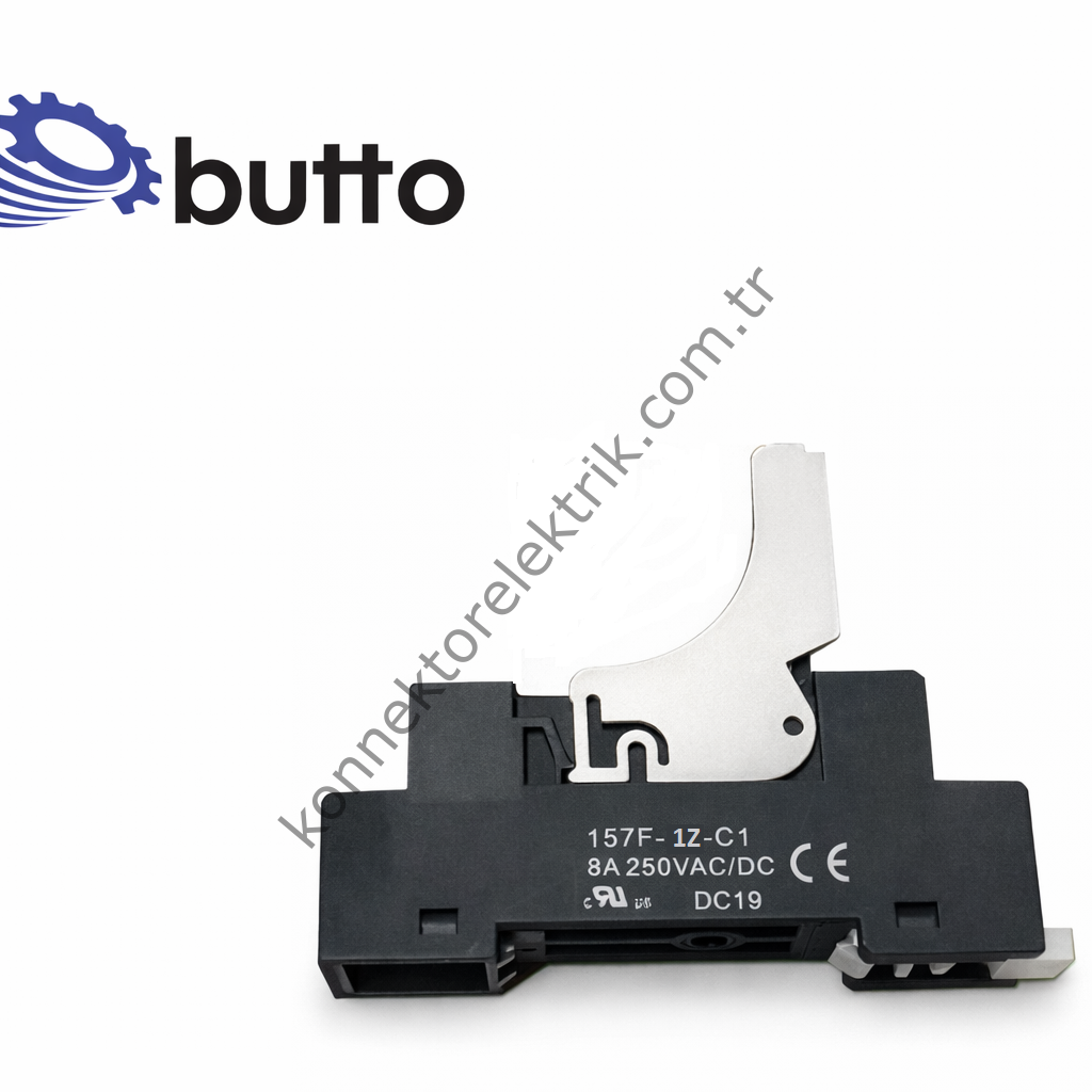 BUTTO 157F-1Z-C1.Y 5 Pin Ray Montaj Vidasız Yay Klemensli Tip 157F/G2R-1 Röle Soketi