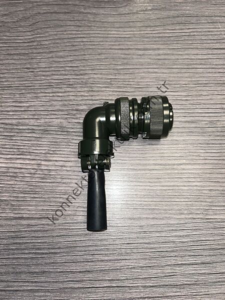 KUKDONG MS3108F 18-8S 8 Pin (7+1) Metal Kasa 90° Açılı Kablo Tipi Dişi Askeri Konnektör