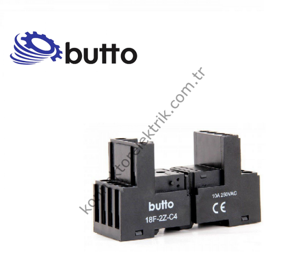 BUTTO 18F-2Z-C4 (SC-52) 8 Pin Ray Montaj Kısa Tip 18FT-2P / 55.32 Röle Soketi