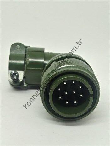 KUKDONG MS3108F 18-1P 10 Pin Metal Kasa 90° Açılı Kablo Tipi Erkek Askeri Konnektör