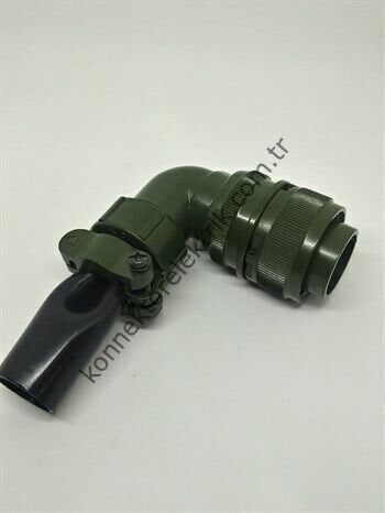 KUKDONG MS3108F 18-1P 10 Pin Metal Kasa 90° Açılı Kablo Tipi Erkek Askeri Konnektör