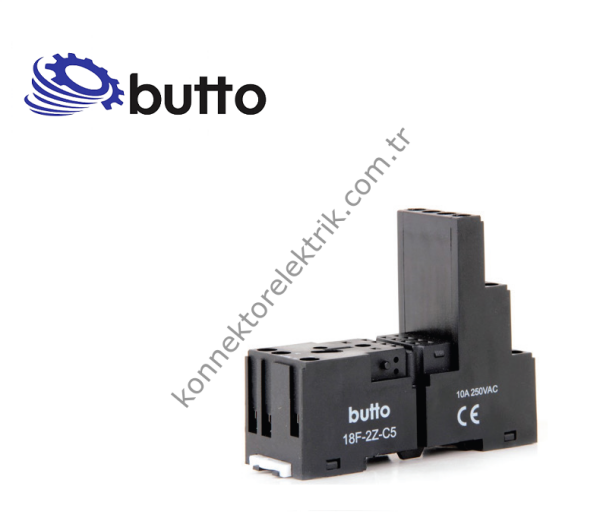 BUTTO 18F-2Z-C5 (SC-52.D) 8 Pin Ray Montaj Uzun Tip 18FT-2P / 55.32 Röle Soketi