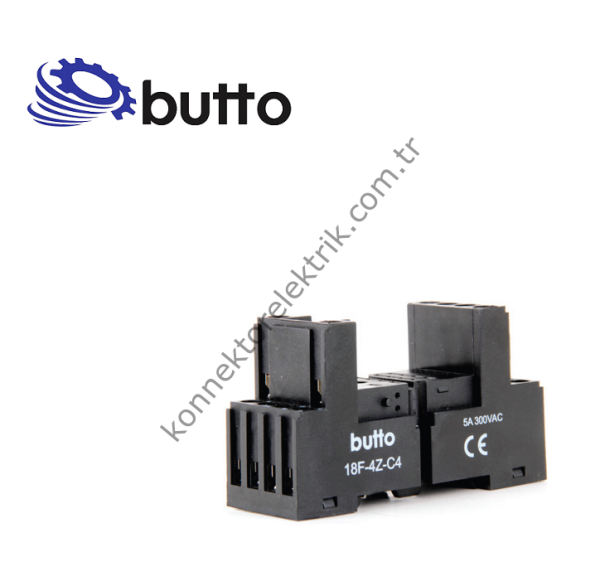 BUTTO 18F-4Z-C4 (SC-54) 14 Pin Ray Montaj Kısa Tip 18FT-4P / 55.34 Röle Soketi